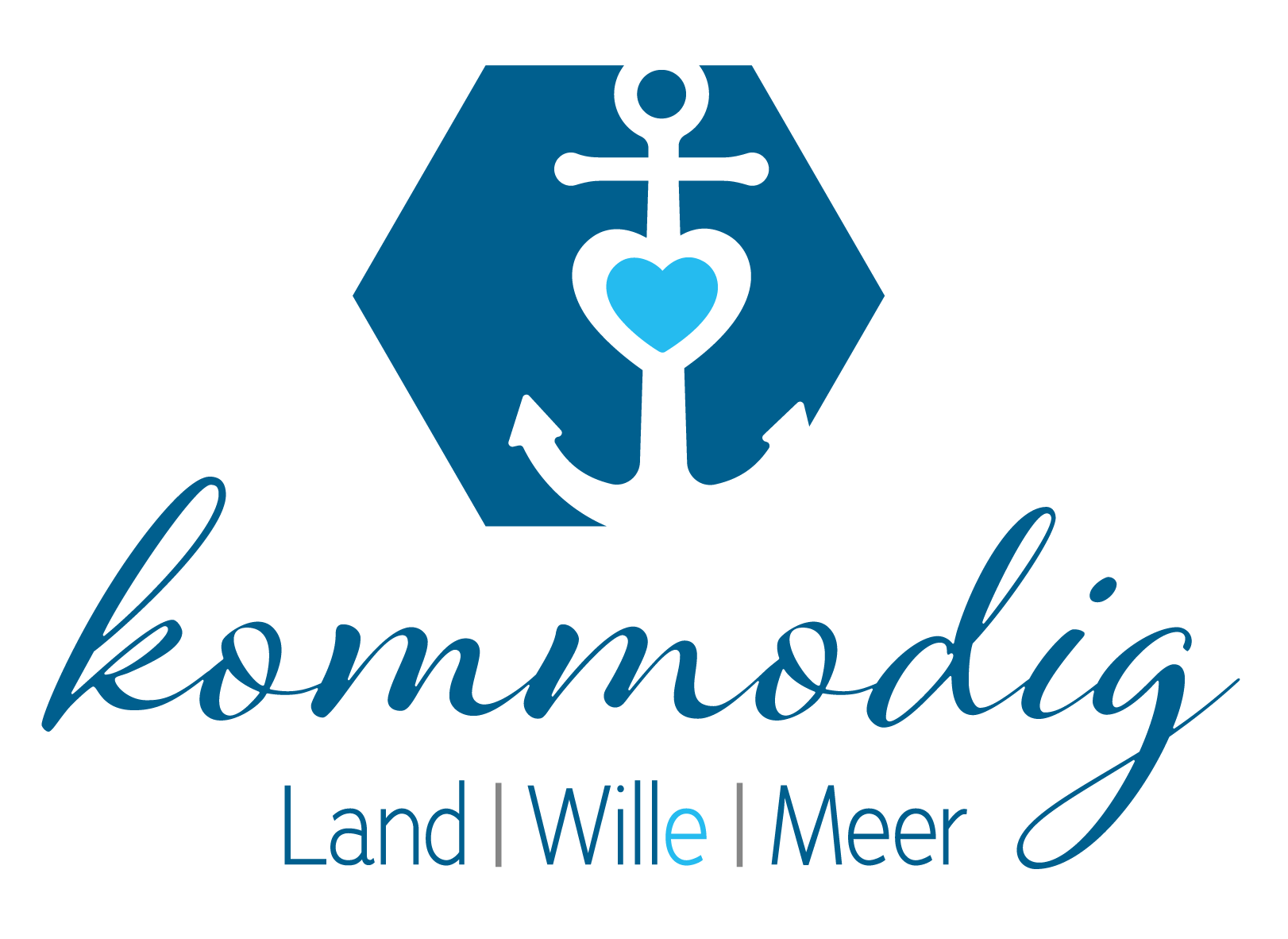 Logo Kommodig - Hexagon mit Anker und Herz